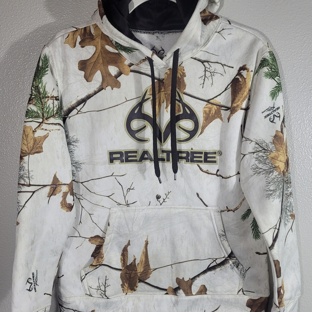 RealTree/Mossy Oak Hoodie White Camo Women’s XL Pullover Camo Sweatshirt